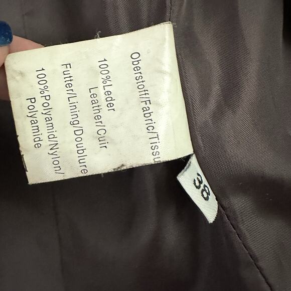 More & More Womens Vintage Y2k Leather Jacket Size 38 M Dark Brown Blazer - Picture 7 of 12